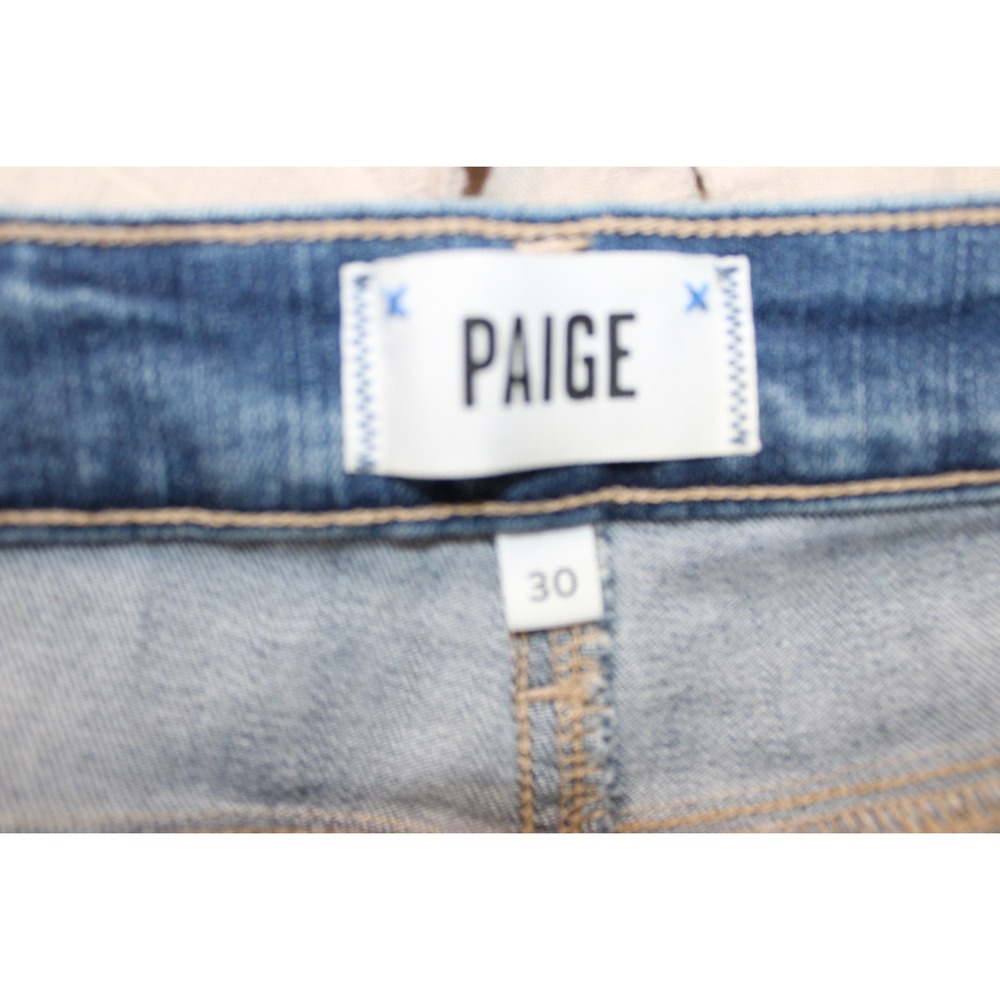 PAIGE Rory Crop Flare Raw Hem Blue Denim Jeans Womens Size 30 Blue - Picture 5 of 5